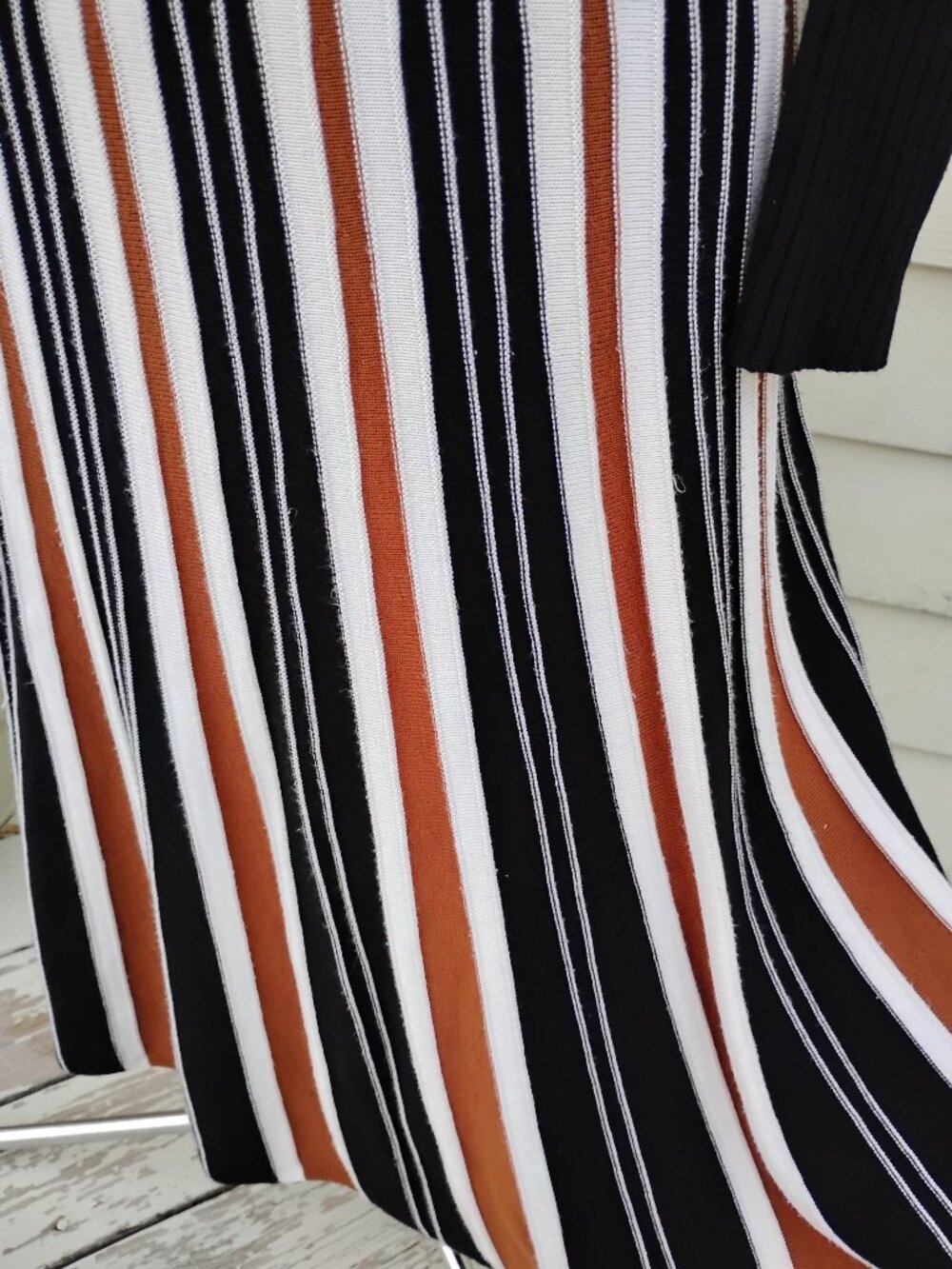Robbie Bee Mock Neck Striped Sweater Dress - Picture 4 of 6